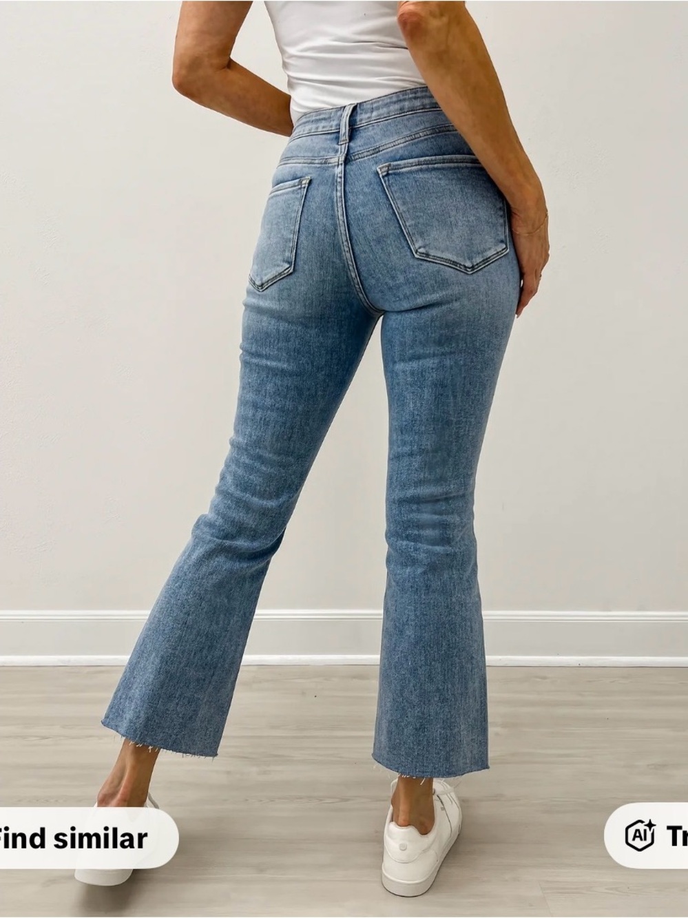 High-Rise Light Blue Cropped Patch-Pocket Jeans - Picture 2 of 2